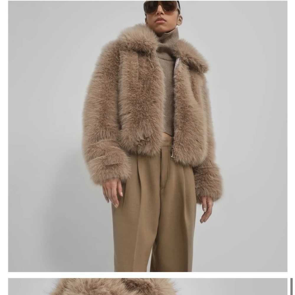 Frankie shop Sabrina faux fur jacket - mocha
